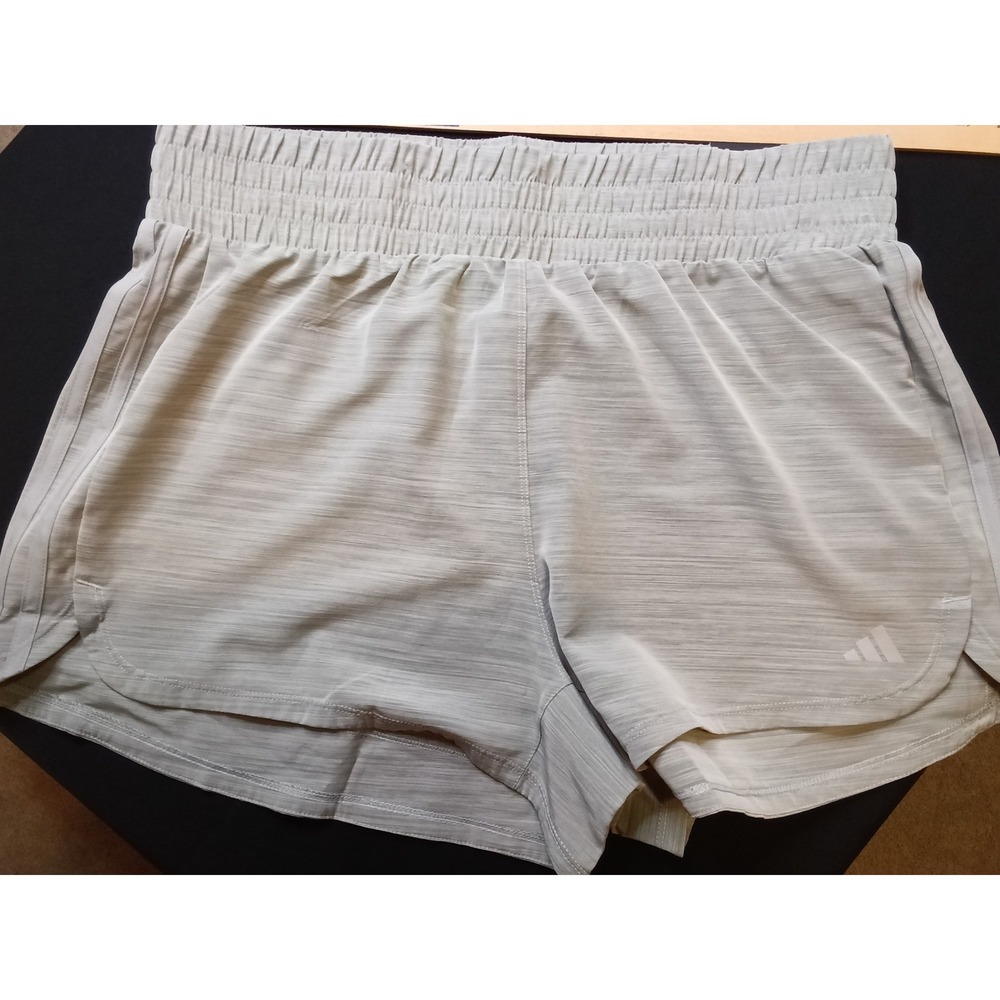 Adidas Pacer Training High Rise Shorts Womens XL Grey Heather 3 Inch Inseam NEW